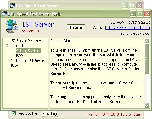 lan speed test connection to lst server failed